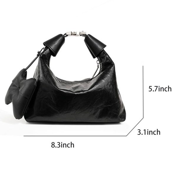 Women's Genuine Leather Ruched Hobo Handbag