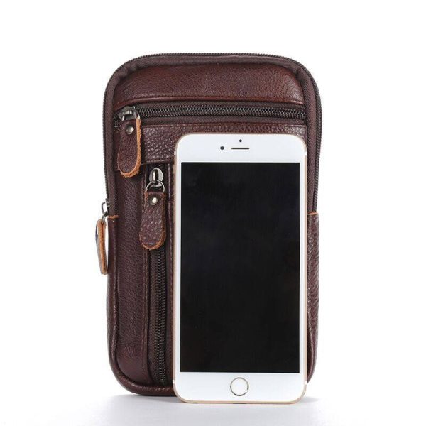 Cowhide Leather Shoulder Crossbody Bag Phone Pouch