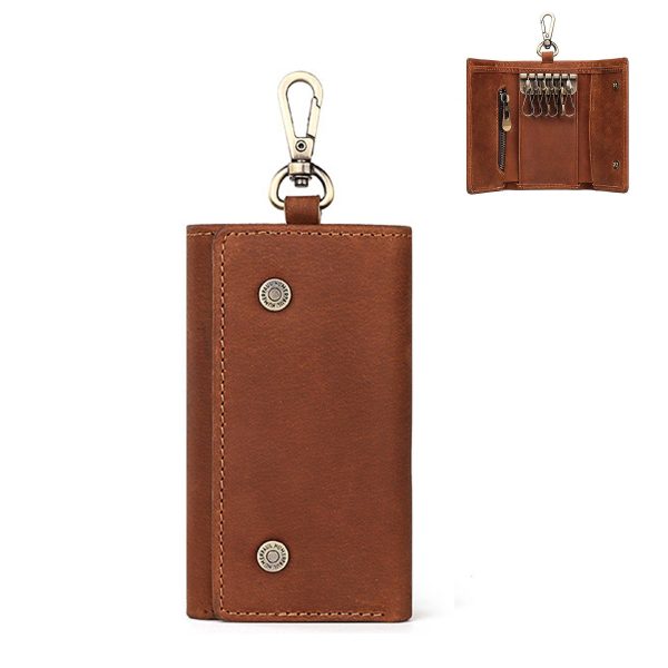 Genuine leather keychain wallet