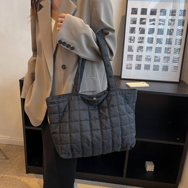 Polyester Tote Bag Pleated Cloud Shopping Handbag