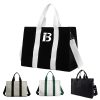 Stylish Canvas Tote Crossbody Bag Zipper Closure