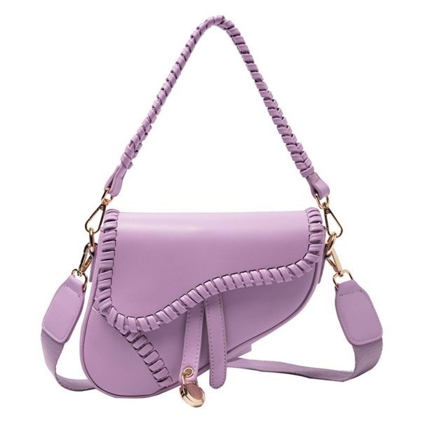 PU Leather Ladies Saddle Handbag Crossbody Bag