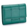 Genuine Leather Stylishly woven short coin purse