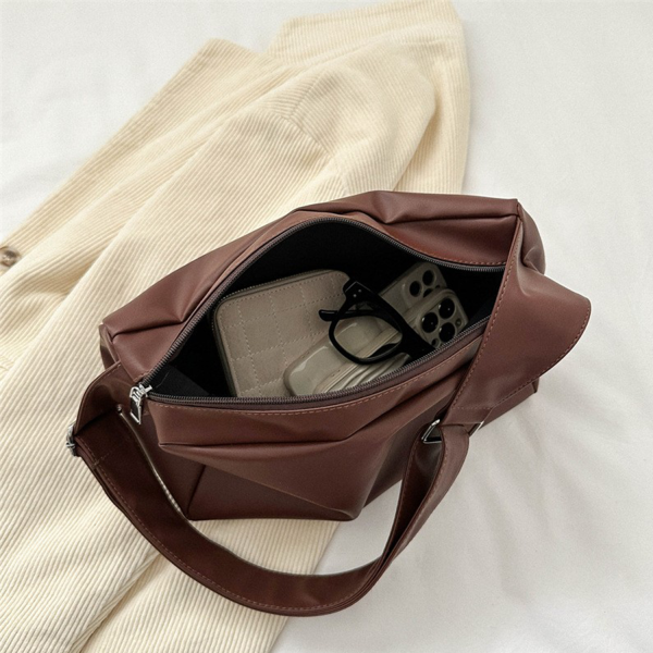 PU leather Solid Color Crossbody Bag