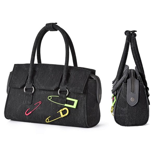 Chic Denim Top Handle Handbag for Women