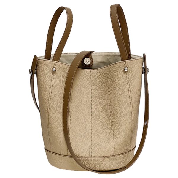 Genuine Leather Bucket HandBag Tote Bag For Women