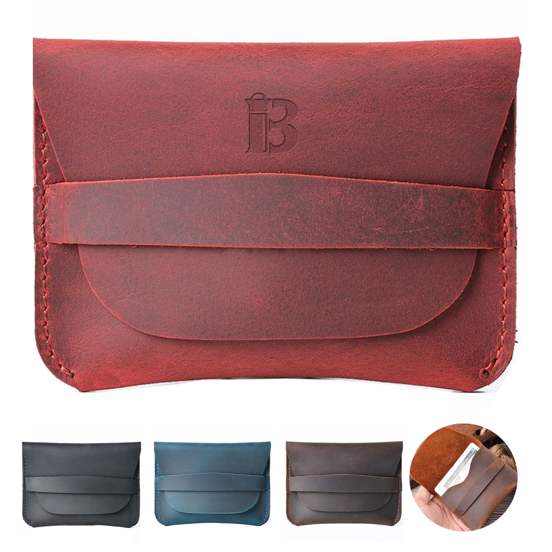 Genuine Leather Card Holder Credit Retro Wallet