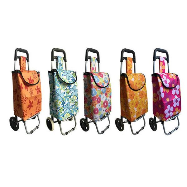 Foldable Shopping Cart For Groceries With Wheels And Bag