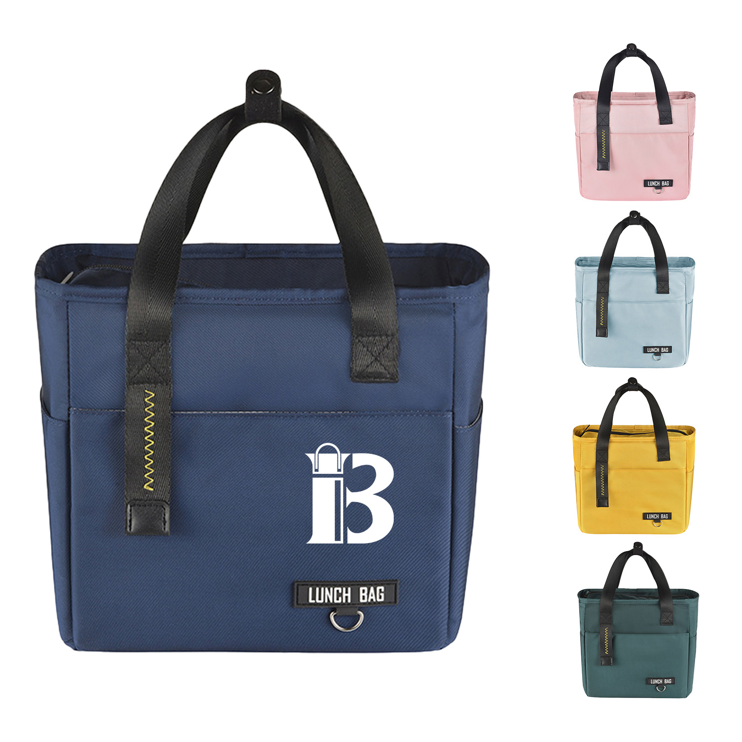 Nylon Portable Zipper Thermal Oxford Lunch Bags