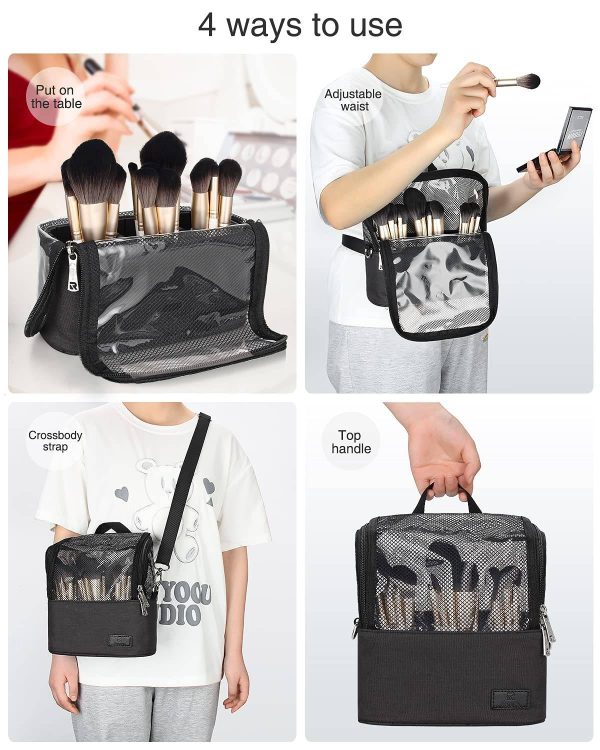 Large Capacity Makeup Brush Bag with Shoulder