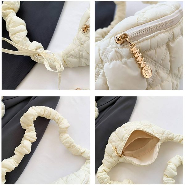 Crinkled down cotton cloud cross-body bag
