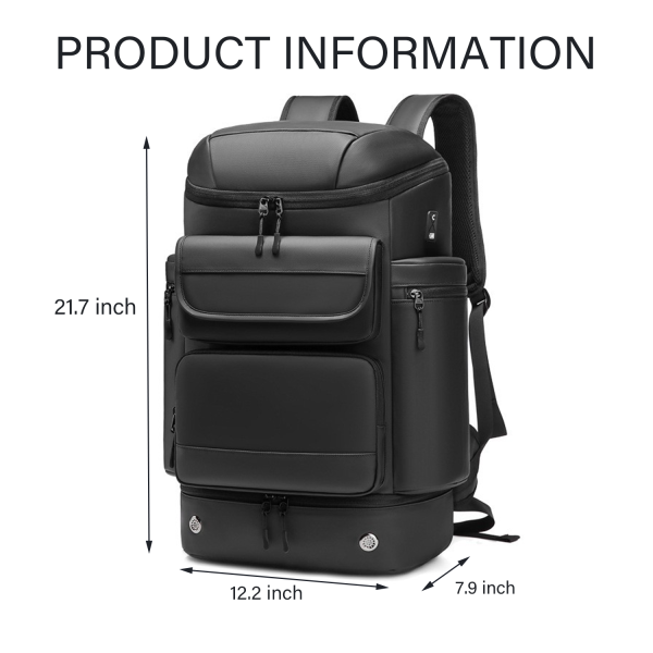 Gym backpack with shoe compartment for men