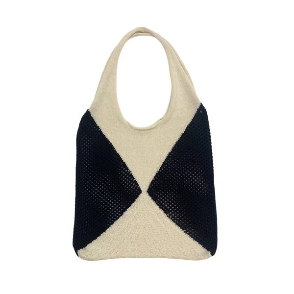 Polyester Patchwork Knit Tote Bag
