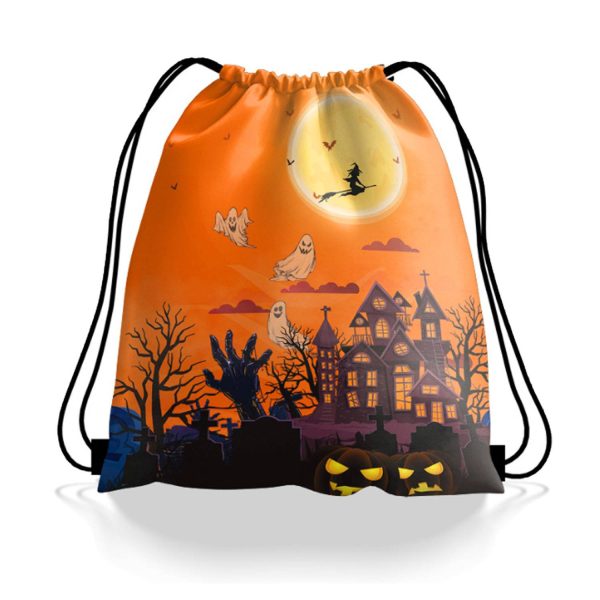 Halloween Portable Drawstring Backpack