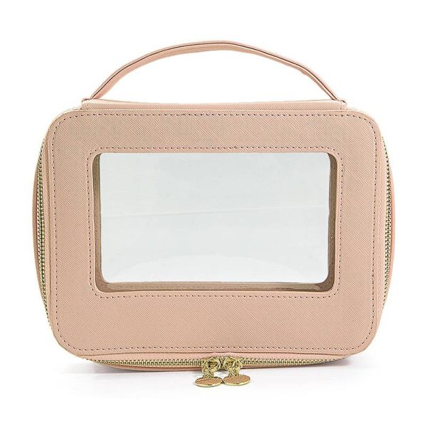 PU Leather Clear Portable Makeup Bag
