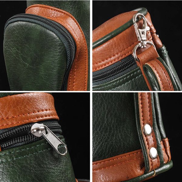 PU Leather Portable Golf Ball Pouch Storage Bag