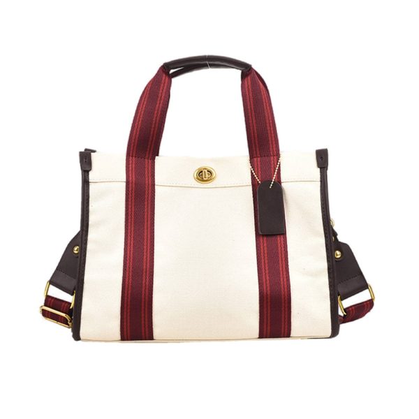 Canvas Tote Bag Retro Fashion Color Clash for Women