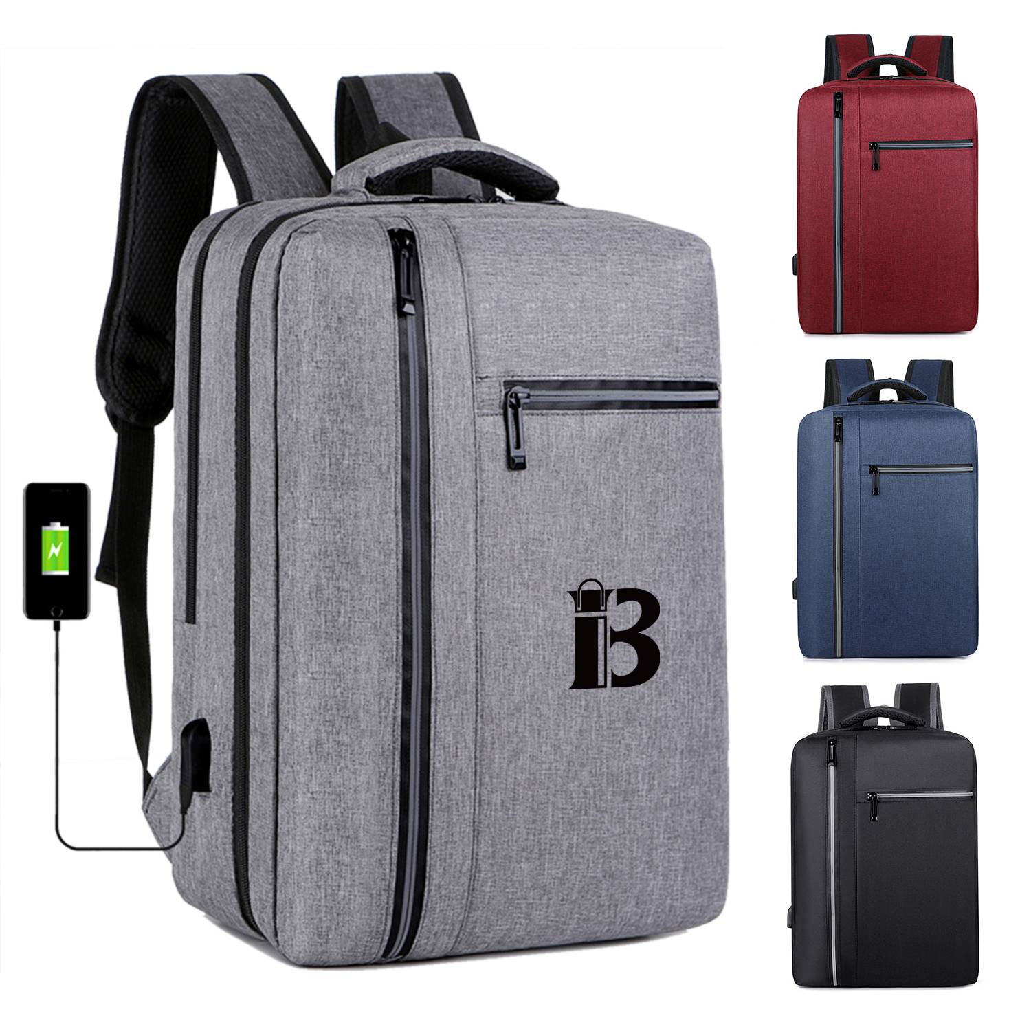 Oxford Laptop Backpack With USB Charging Port