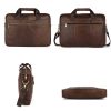Genuine Leather Briefcase Laptop Messenger Bag