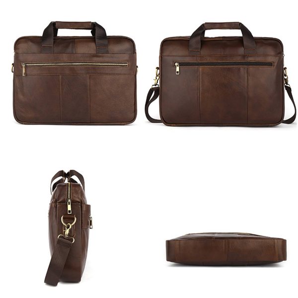 Genuine Leather Briefcase Laptop Messenger Bag