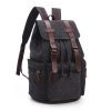 Canvas Vintage Backpack PU Leather Casual Bookbag
