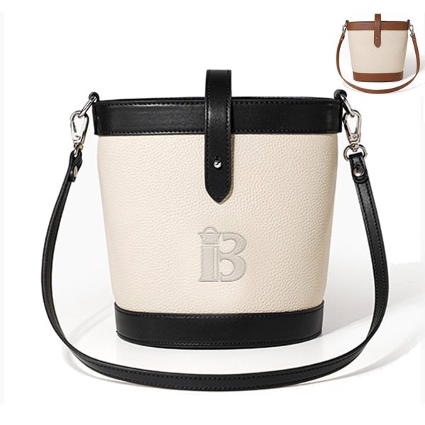 Genuine leather  Bucket Crossbody Shoulder Bag for Women