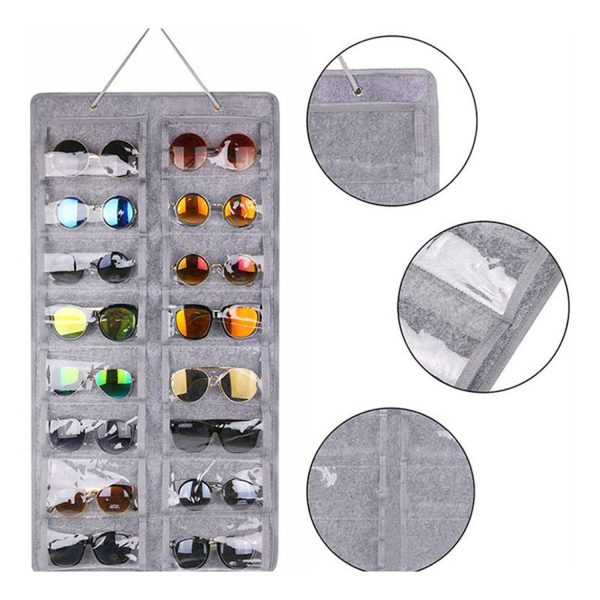 16 Slots Dust Proof Wall Pocket Sunglasses Organizer