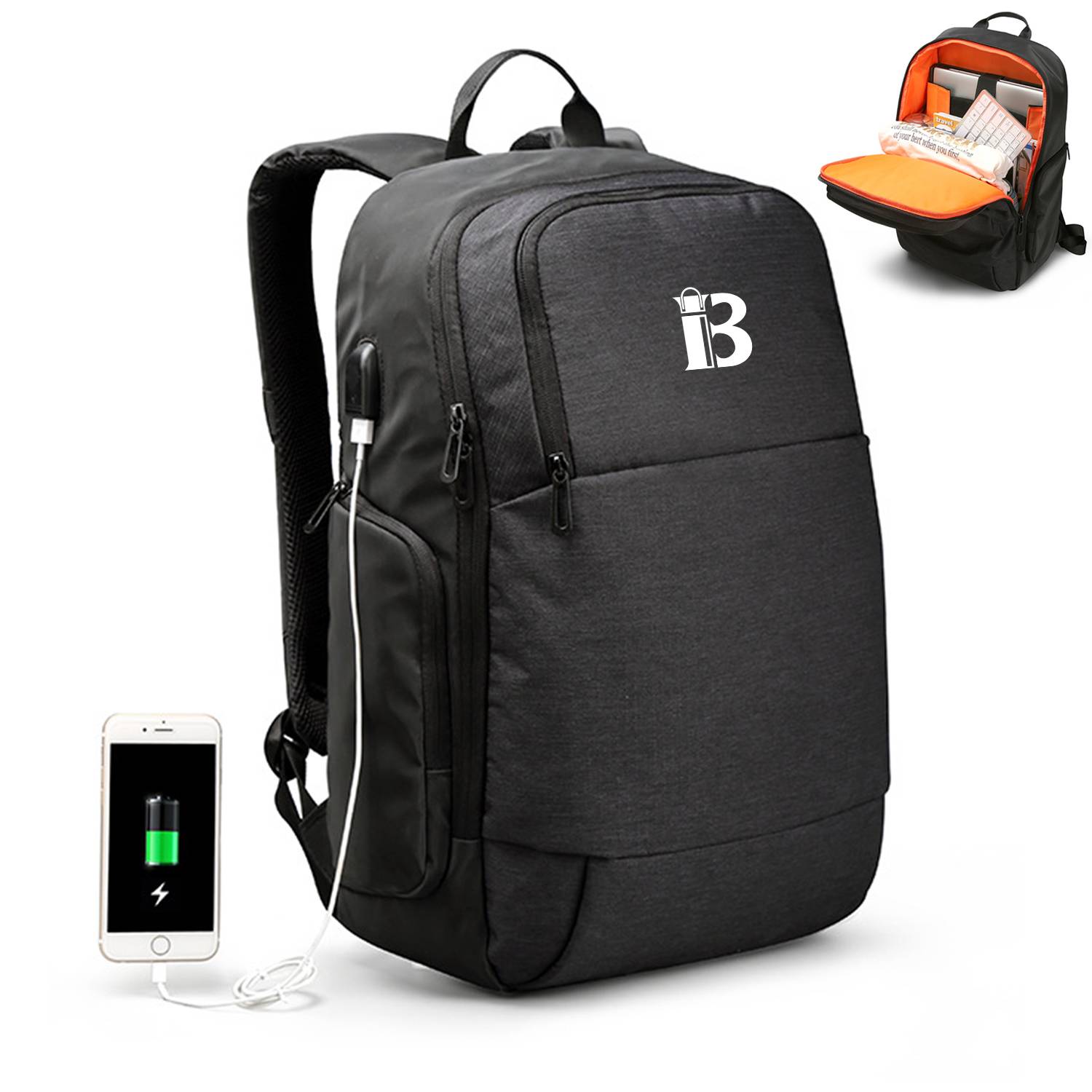 Large Capacity Business Backpack With Usb Charging Port