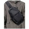 Nylon Small Black Sling Crossbody Bag With USB Charging Port