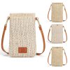 Braided Vertical Single-Shoulder Straw Crossbody Bag