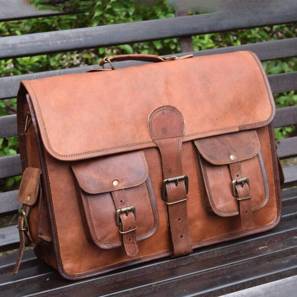 Genuine Leather Laptop bag best computer satchel Briefcase