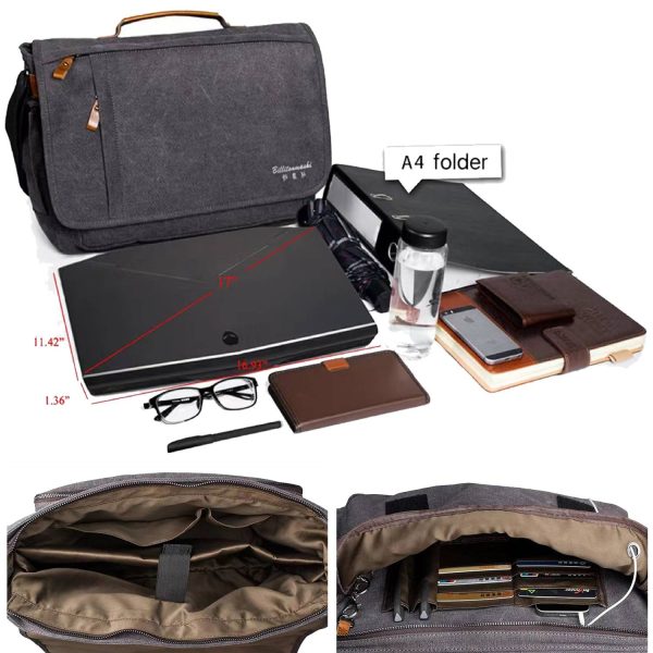 17-17.3 Inch Water-resistant Canvas Computer Messenger Bag