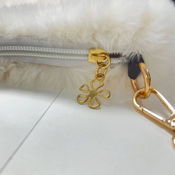 Plush imitation rabbit fur shoulder bag