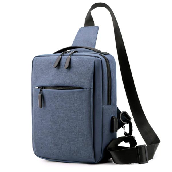 Oxford Waterproof Crossbody Bag With USB Charging Port