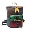 Genuine Leather Vintage contrast backpack