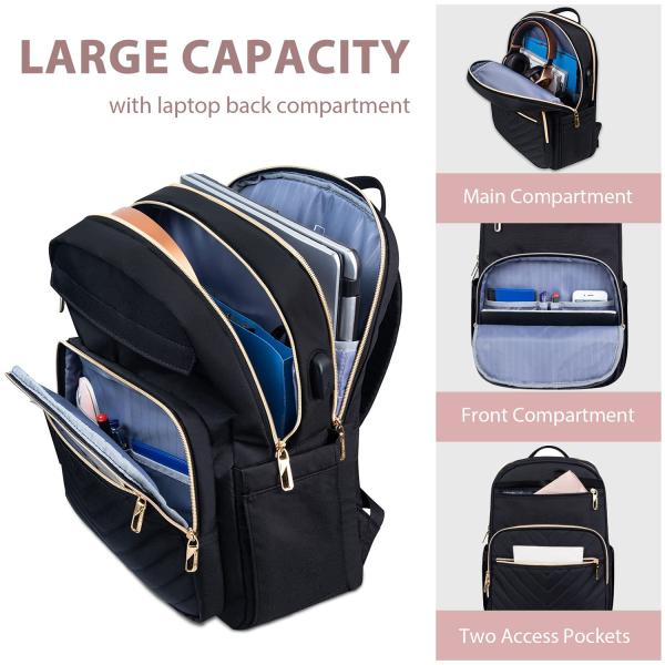Oxford Waterproof Travel Backpack With Usb Charging Port