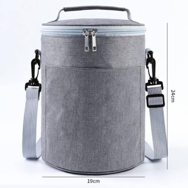 Cooler Lunch Insulation Cylindrical Bucket Bag