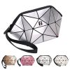 Pu Geometric Travel Foldable Cosmetic Bag