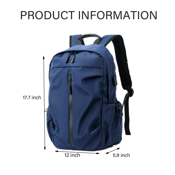 Water Resistant Lightweight Backpack With USB Charging Port