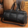 Genuine Leather Travel Weekender Duffel Bag for Men