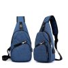 Nylon Waterproof Crossbody Bag With USB Charging Port