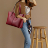 PU Leather Tote bag Retro shoulder handbag
