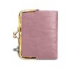 Genuine leather Ladies Coin Purse With Zipper and Kiss Lock