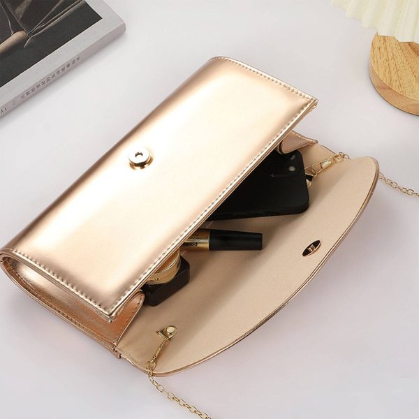 Genuine Leather Golden Dinner Crossbody Bag