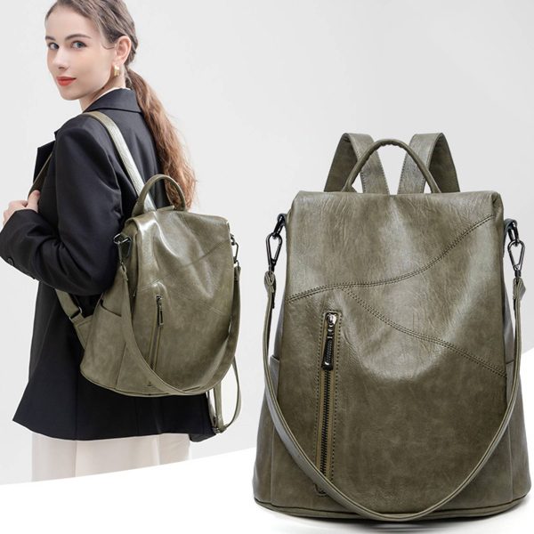 Polyurethane Women Purse Fashion Travel Shoulder Backpack