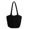 Jute Women Cotton Knitted Tote Mesh Beach Bag