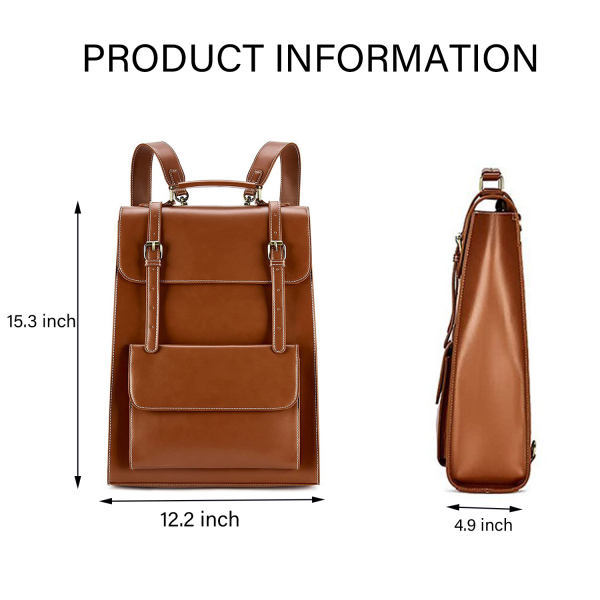 Laptop Backpack for Women PU Leather Bag