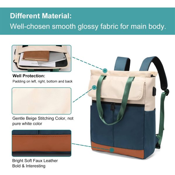 Nylon USB Convertible Daypack Laptop Computer Backpack