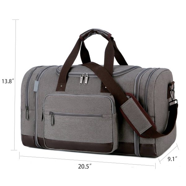 Canvas Shoe Compartment Travel Tote Duffel Bag