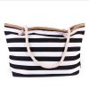 Striped Canvas Beach Tote Bag